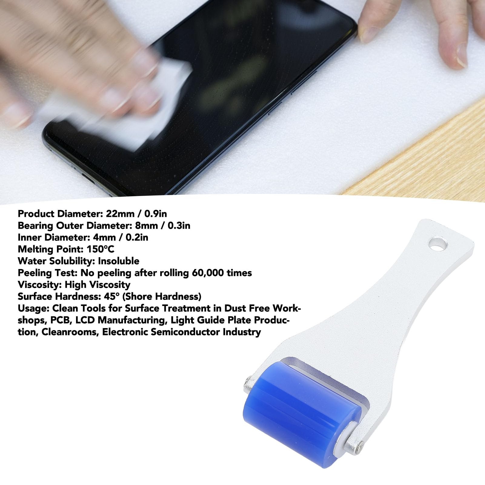 Long AntiStatic Sticky Silicone Roller Manual Cleaner Tool with Static Function to Absorb Small impurities, Reusable - Image 3