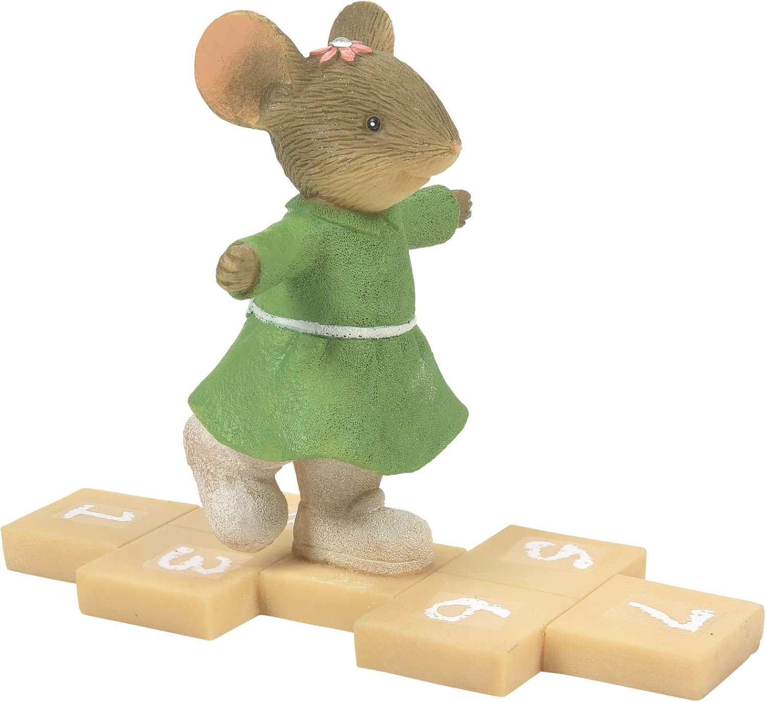 Enesco Tails with Heart Playground Fun Hopscotch Til You Drop Mouse Figurine, 2.6 Inch, Multicolor