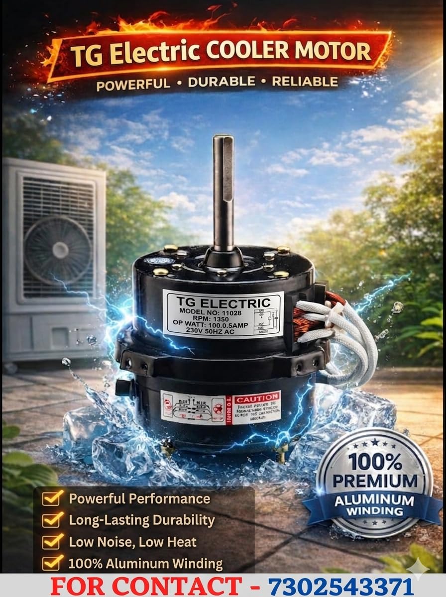 Cooler Motor 100W 1350 RPM | 110-28mm Motor with 4.0 MFD Capacitor | Replacement Cooler Fan Motor | Cooling Appliance Spare Part-image-21