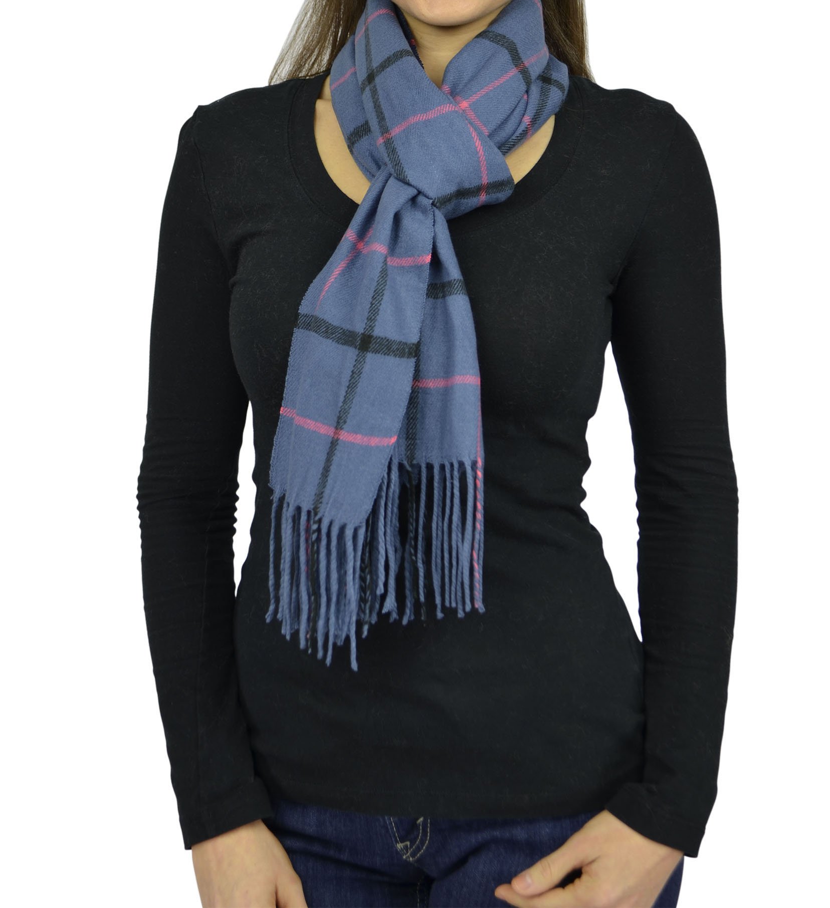Belle Donne- Women Cashmere Feel Scarf - Plaid/Warm Winter Fashion Scarves