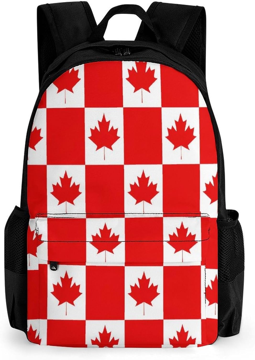Canada Maple Leaf Checkerboard Backpack Lightweight Backpacks Work Bag