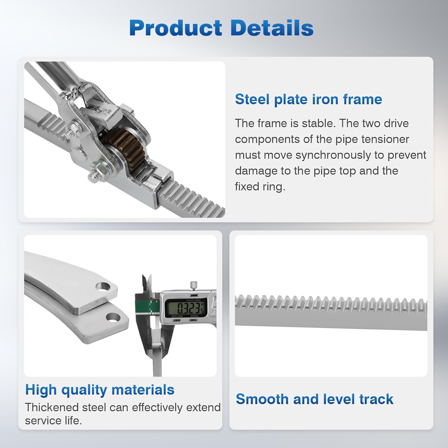 200–600mm Heavy Duty HDPE Pipe Tensioner Tool, Heavy Duty Universal Pipe Clamp for Drainage, Sewerage, Construction Engineering，Universal HDPE Pipe Clamp