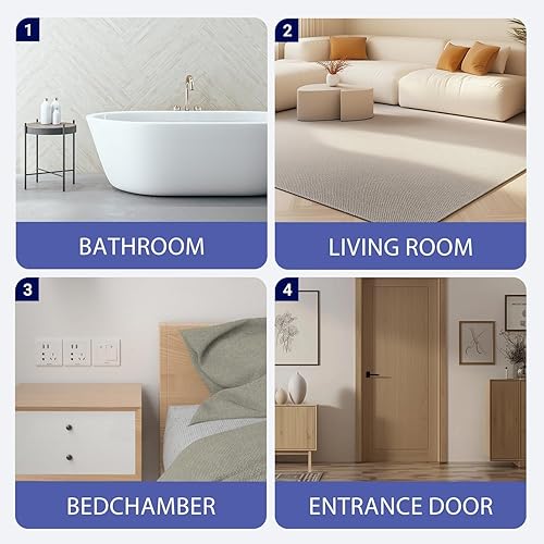 Miniatura 6 de Alfombras de baño de felpilla extra suaves y absorbentes, de 24 x 16 pulgadas, parte trasera de goma de secado rápido, lavables a máquina, para