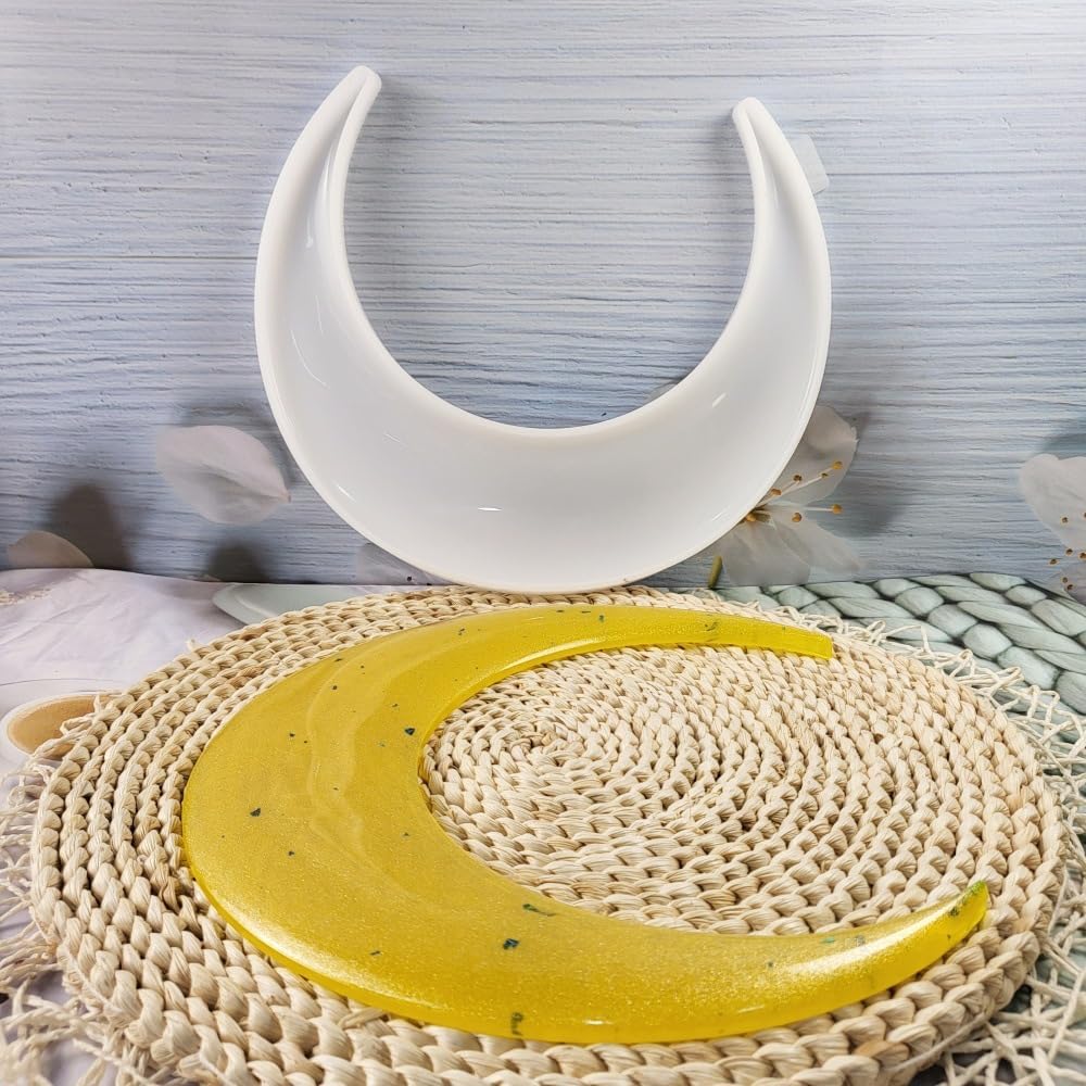 Tone Fun Crescent Moon Mold Epoxy Resin Casting Kit for Wall Hanging Window Door Decor, DIY Home Office Decorations, Party Supplies (9.88"x9.57"x0.43" Inch)