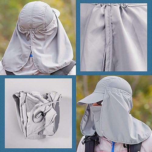 Miniatura 4 de Protección solar UPF 50+ para exteriores, impermeable, transpirable, para la cara, cuello, plegable, para hombres y mujeres