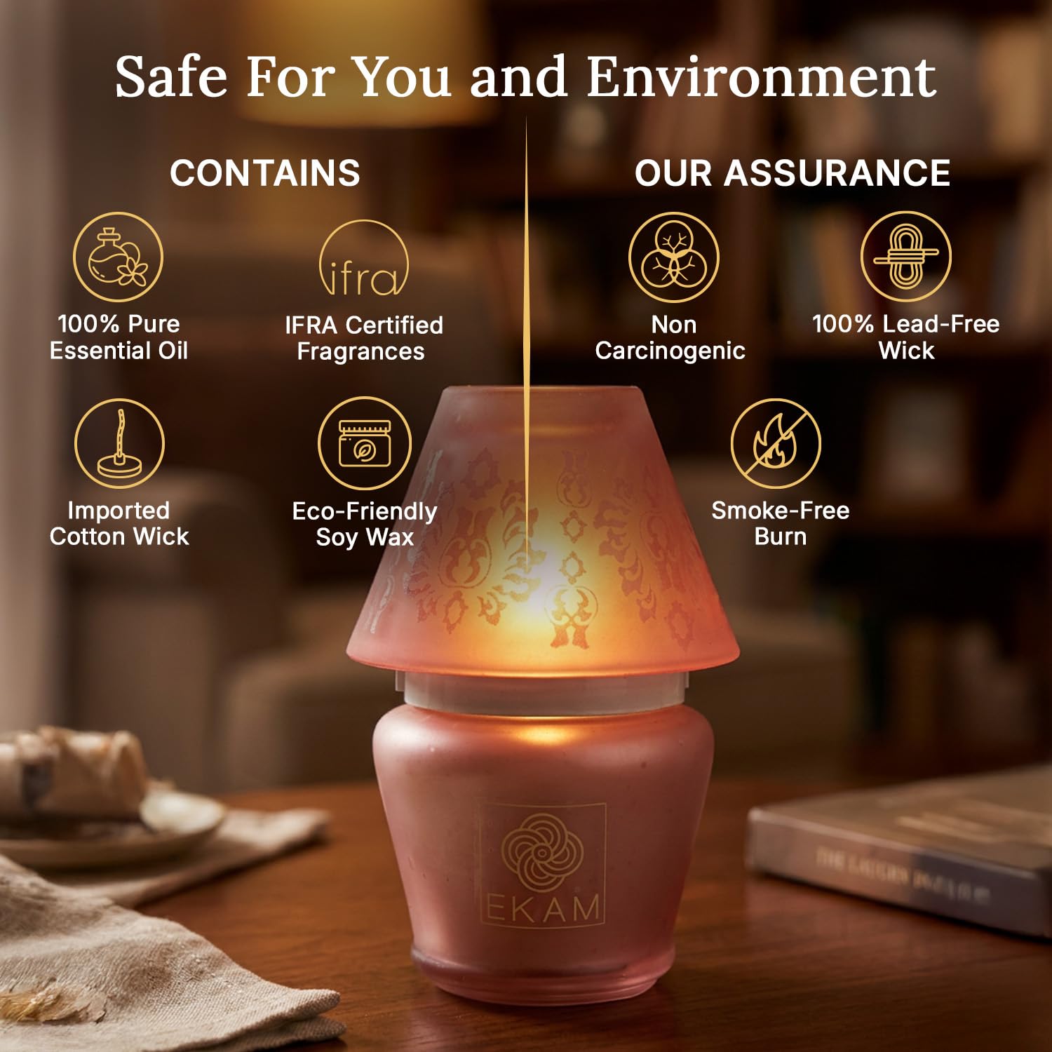EKAM Rose Luxury Candle - 22 Hour Burn, FREE SHIPPING -8