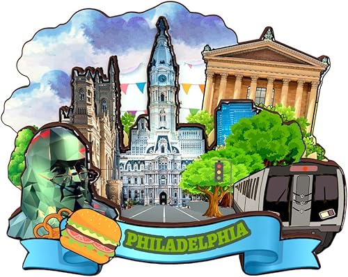 Imán de madera para refrigerador de Filadelfia, Pensilvania, Estados Unidos, América, colección de madera, 3D, hecho a mano, recuerdos de la ciudad,