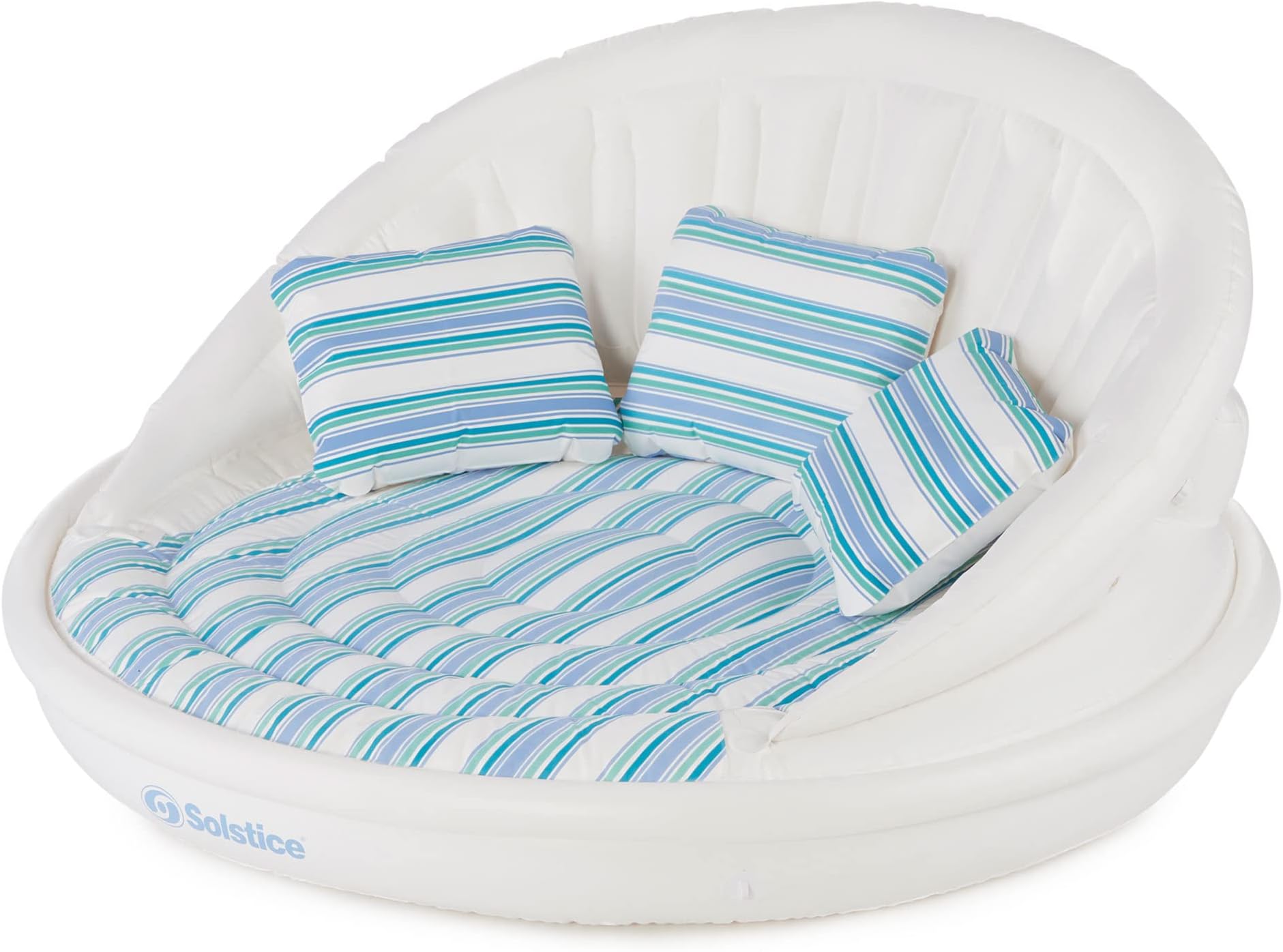 Inflatable Pool Lounger Float for Relaxation – Raft for Group Pool, Beach & Lake Use, Aqua Sofa with Pillows, White