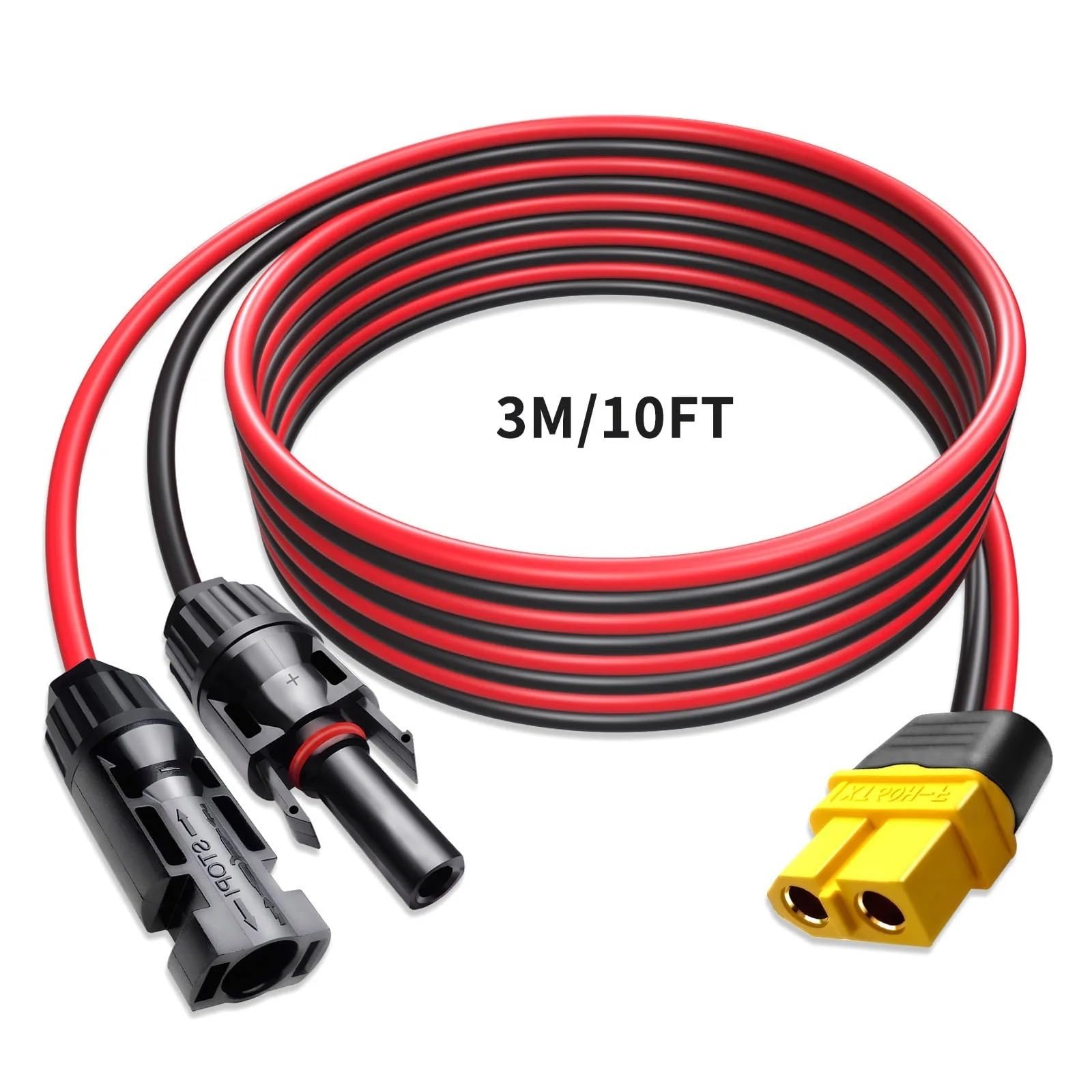 T10075 XT60 adapter do złącza solarnego męskiego żeńskiego przedłużacz do ładowania 12 AWG 3 metry przenośny kabel do elektrowni