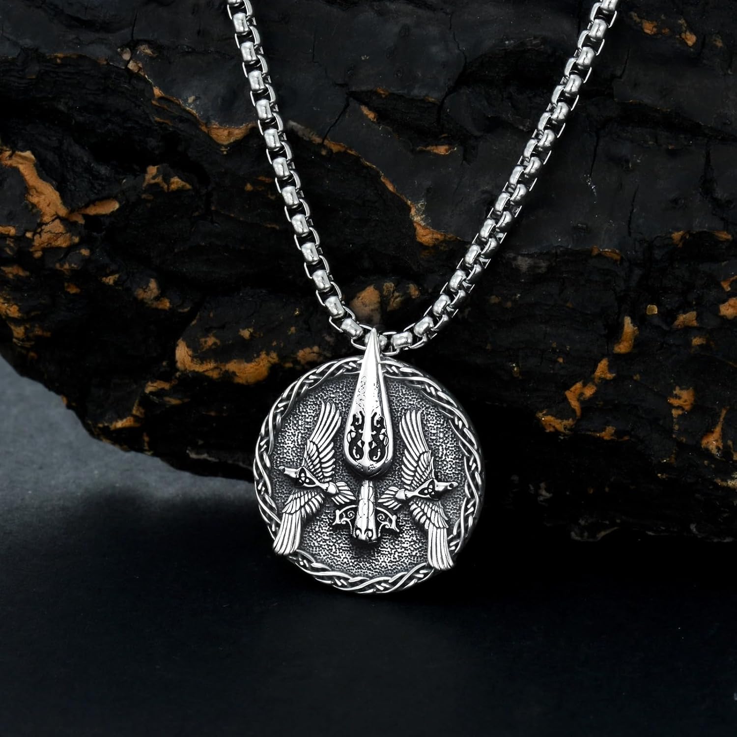 PELOVNY Odin Necklace 925 Sterling Silver Viking Pendant Norse God Jewelry for Anniversary Birthday Christmas Gifts Men Women - Image 4