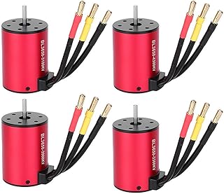 Brushless Motor,RC Car Motor 4 Poles Brushless Motor Electronic Speed Controller for 1/10 1/8 RC Car(3300KV)