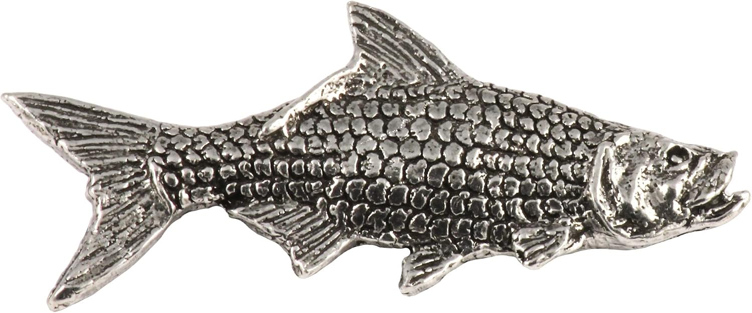 Tarpon Fish Pin, Pewter, Lapel, Hat, Pins, Brooch, Brooches, Jewelry, Gift, Handmade in the USA, 200 Fish Designs Available. S043Z