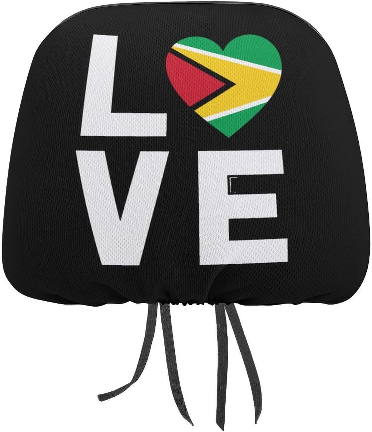 Love Guyana Fashion Car Headrest Cover Novelty Elastic Seat Rest Covers for SUV Truck Sedan