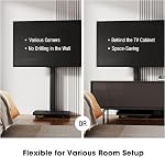 AOKCOS Rolling TV Stand for 32-65 Inch Screens,Mobile TV Cart with 90°Rotation & 12° Tilt,Portrait to Landscape,10-Level Height Adjustable for Business,Office,Studio,Home, Max VESA 400×400mm