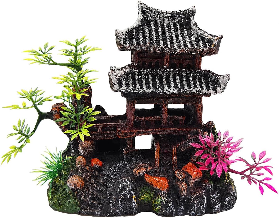 Aquarium Ornament – Classical Resin Castle Decorations, Fish Tank Realistic Details Castle,Eco-Friendly Fish Tank Castle Aquarium Accessories