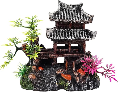 Adorno de acuario  Decoración clásica de castillo de resina, pecera, detalles realistas, castillo, pecera, accesorios de acuario ecológicos