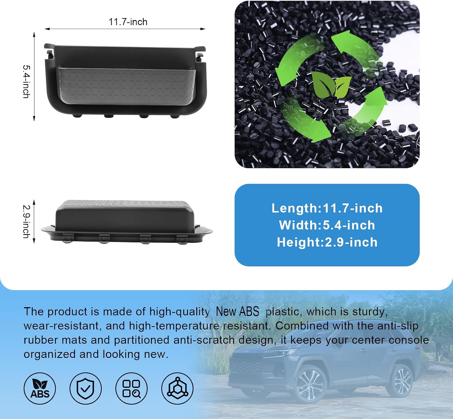 2026 RAV4 Cargo Side Organizer, for Toyota RAV4 (LE/SE/XLE Premium/Woodland/XSE/Limited/GR Sport), Durable ABS Cargo Trunk Pocket Insert 2026 RAV4 Accessories