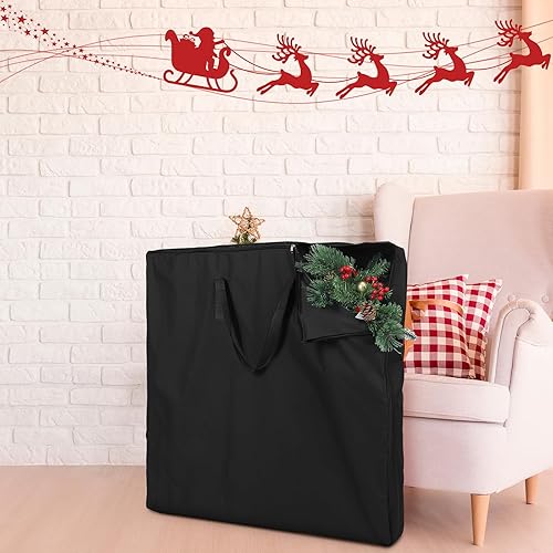 Miniatura 4 de Oudain Bolsa de almacenamiento desplegable para árbol de Navidad, contenedor grande de almacenamiento para árbol de Navidad, bolsa de poliéster