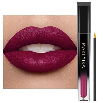 MAKI YIKA Dark Purple Lipstick Matte for Women Color Stay Long Lasting Lipsticks