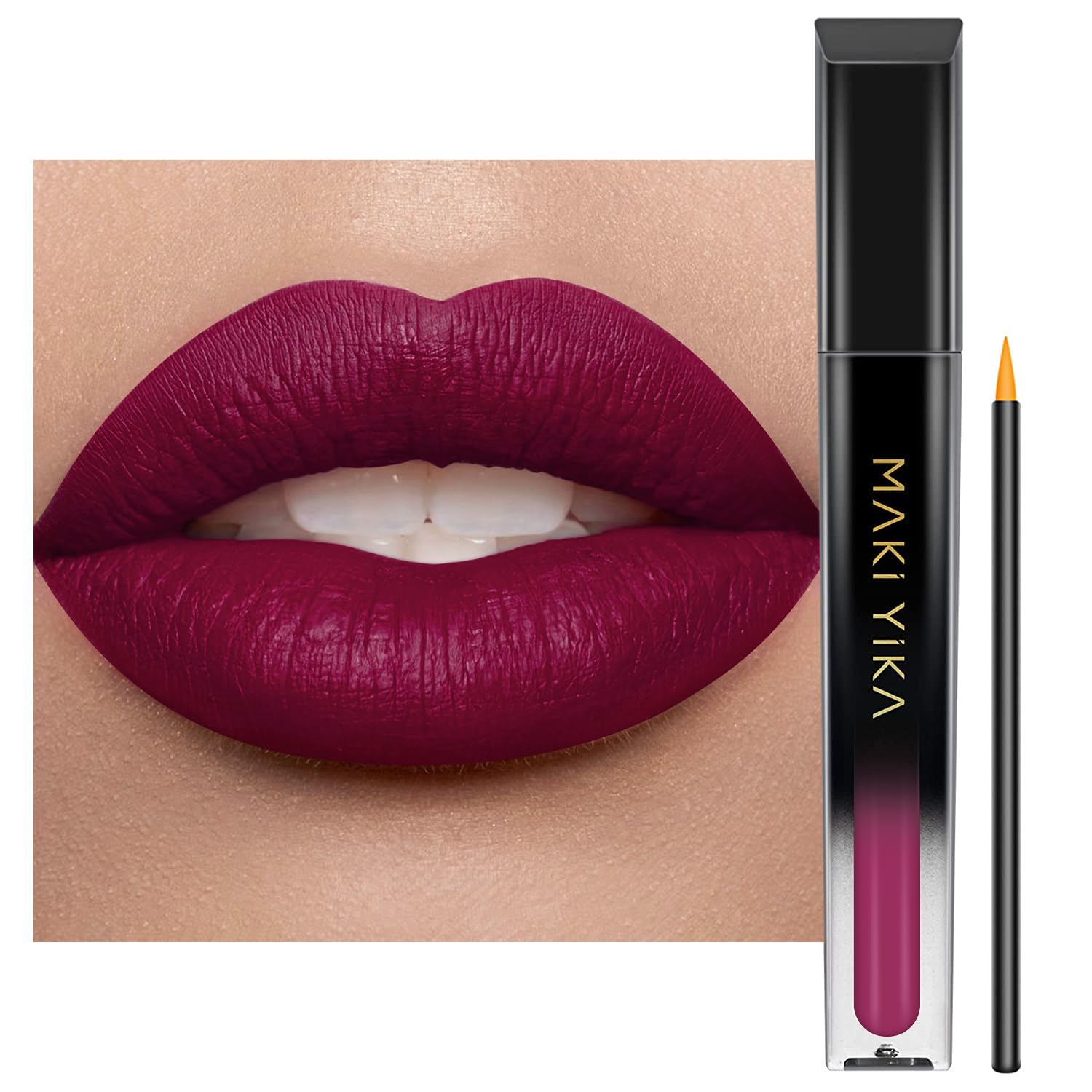 MAKI YIKA Dark Purple Lipstick for Women Color Stay Long Lasting Lipsticks, No Smudge Purple Matte Liquid Lipstick Transferproof Cruelty-Free Lip