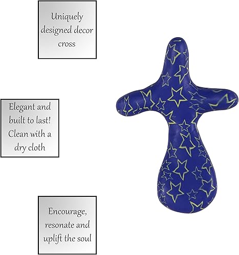 Miniatura 5 de CB Catholic Faithworks-Polymer Clay My Prayer Cross, 2.75 x 4 pulgadas, azul