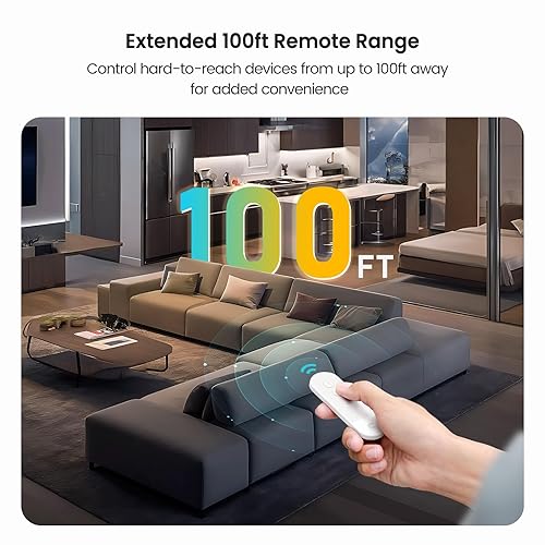 Miniatura 5 de TREATLIFE Paquete de 3 mini enchufes de salida de control remoto con control remoto magnético, interruptor de luz inalámbrico de 15 A1800 W para