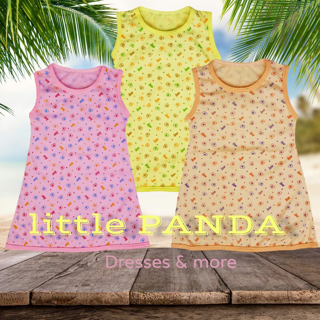 little PANDA Girls Cotton Sleep Dresses 3 Pack, Sizes 12-18 Months, 2-3 Years, 3-4 Years, Toddler Nightgowns (18-24 Months) - Image 2 thumbnail