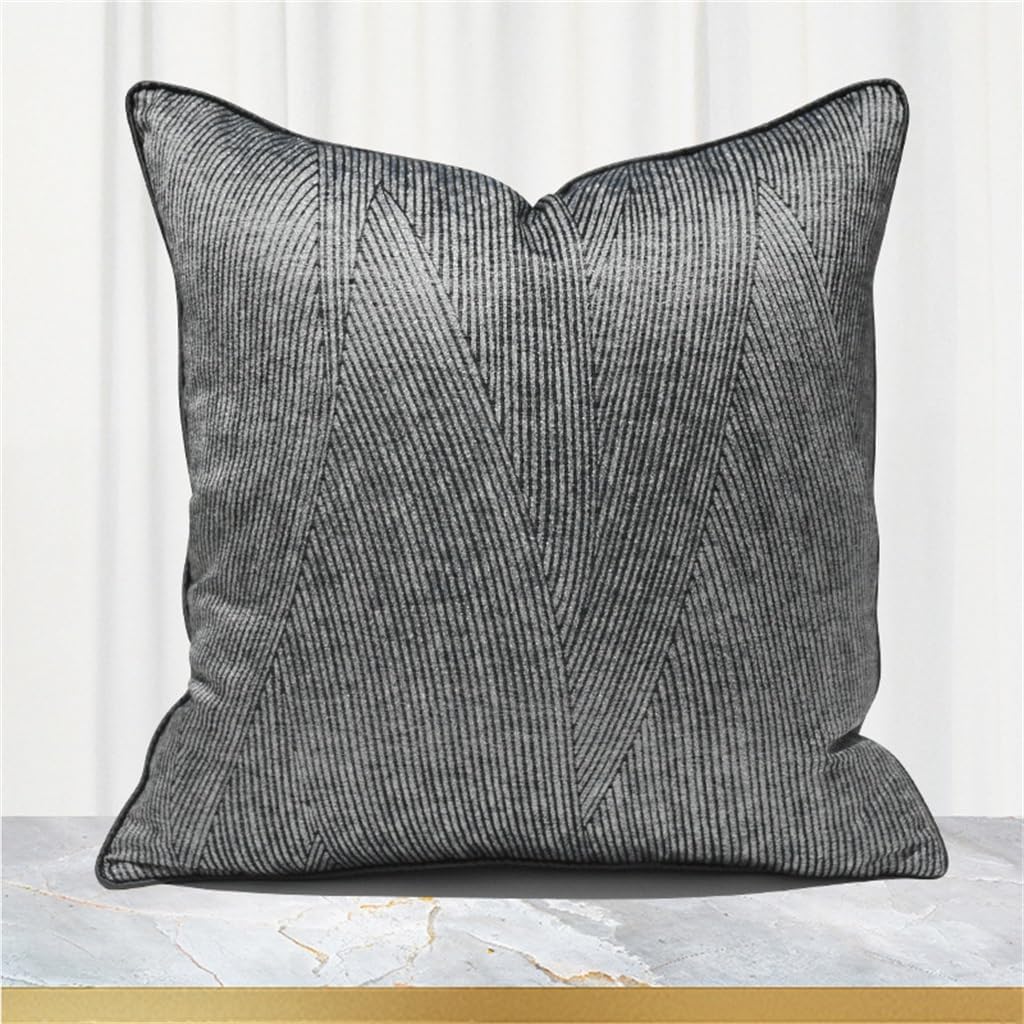 HBJWOV Hotel Model Room Sofa Pillow Black Gray High Precision Fabric Soft Bedroom Living Cover