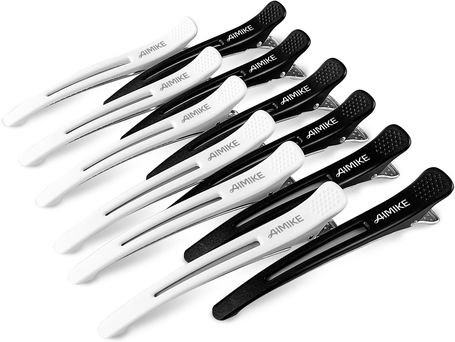 AIMIKE Hair Styling and Sectioning Accessories - 12 Pack Non-Slip Silicone Hair Clips for Thick and Thin Hair, Professional Salon Quality
