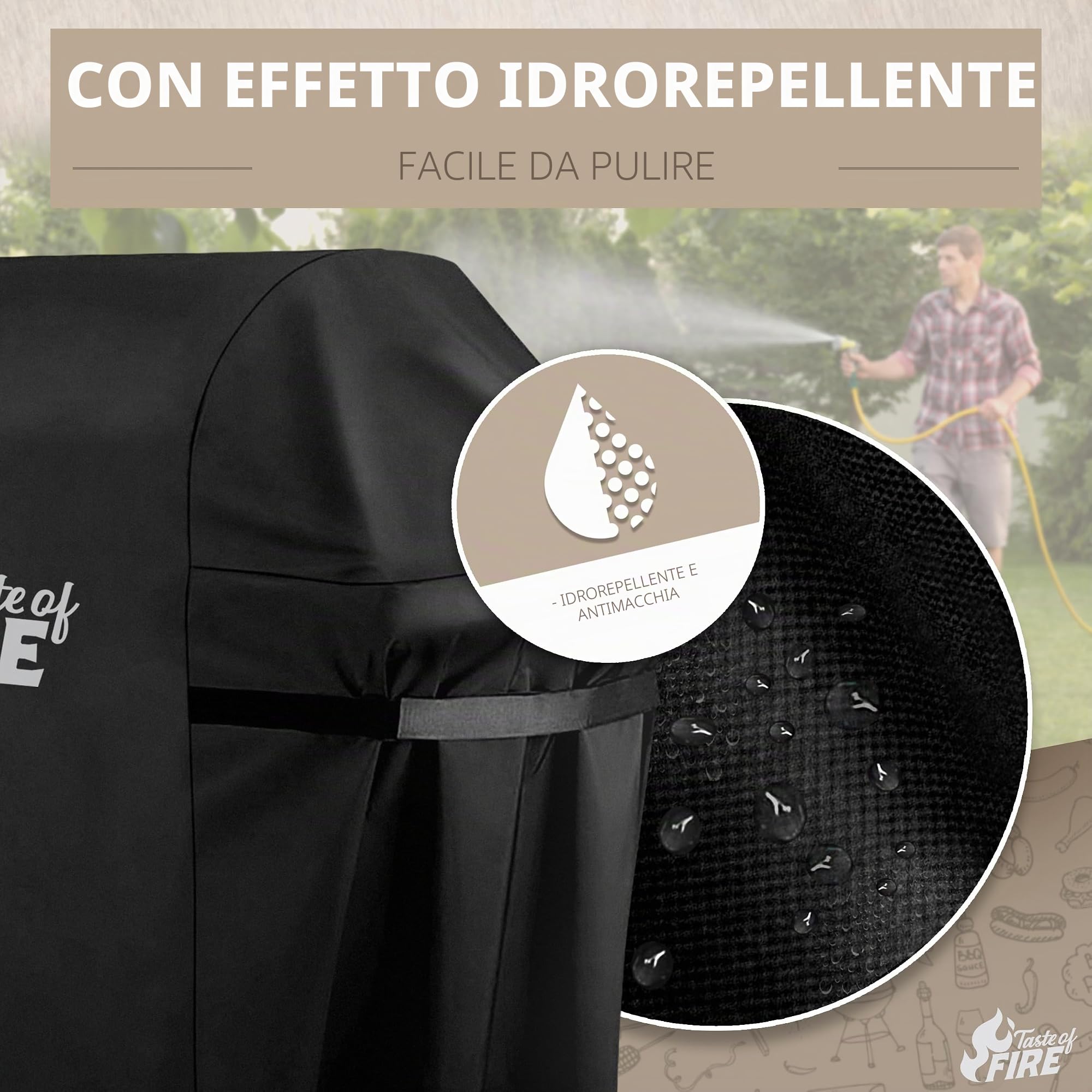 BBQ - Copertura per barbecue [122 x 61 x 147 cm] – innovativa – resistente alle intemperie, Copertura impermeabile [100%]