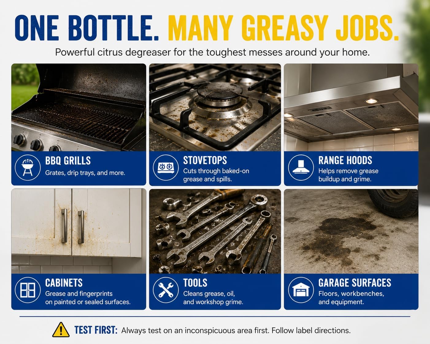 Citrus Degreaser and Kitchen Grease Cleaner, Heavy Duty Natural Citrus Formula for BBQ Grills, Stovetops, Cabinets, Autos and Outdoor Surfaces, Fast Acting Best Kitchen Degreaser (32 oz)