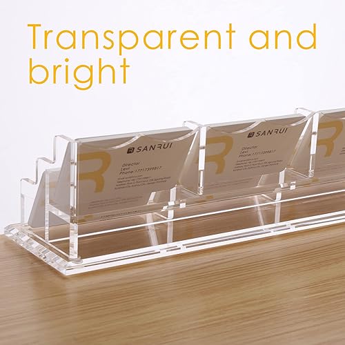 Miniatura 6 de SANRUI Soporte acrílico para tarjetas de visita para escritorio, organizador transparente para tarjetas de visita de escritorio, para exposición,
