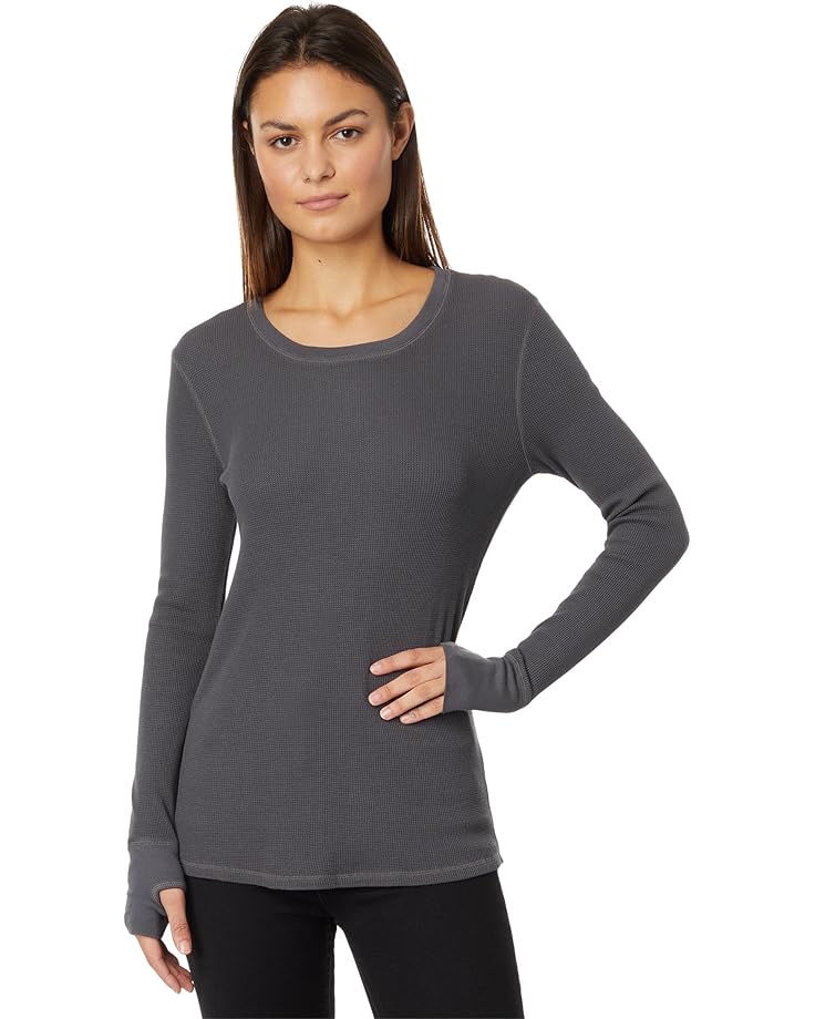 Mod-o-doc Washed Cotton Modal Thermal Long Sleeve Crew Neck Tee - Main View