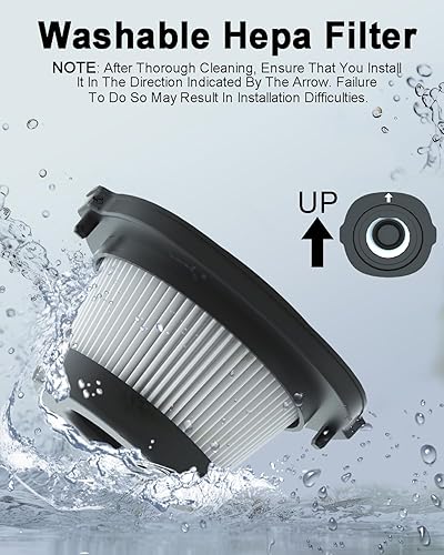 Miniatura 6 de Aspiradora de mano inalámbrica para automóvil, succión de alta potencia de 9500 Pa, 1.23 libras, ligera y portátil, potente aspiradora de mano