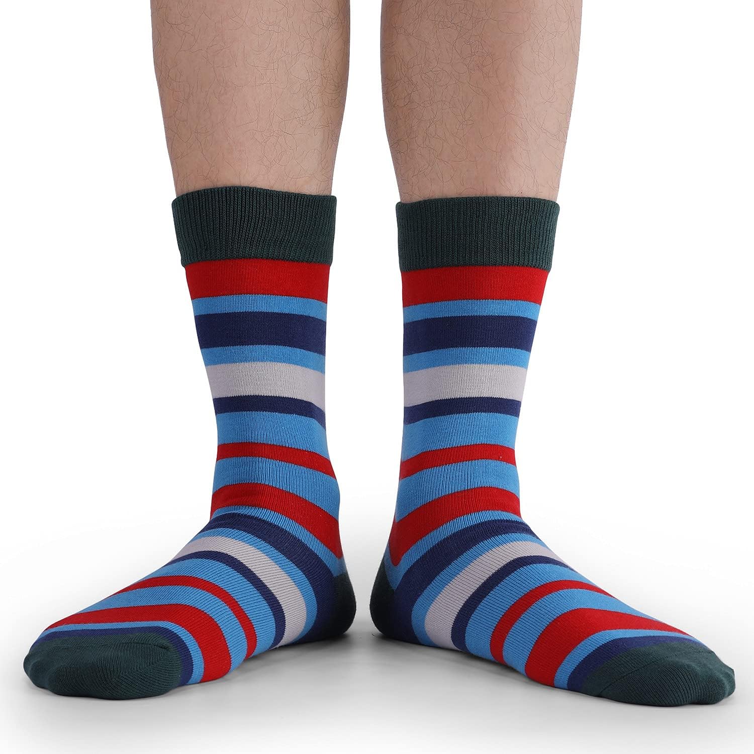 DRASEX Men's Dress Socks Funky Colorful Pattern Cotton Novelty Casual Crew Socks - Image 4