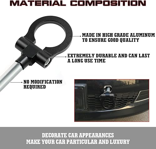 Miniatura 6 de x xotic tech JDM Sport Track Racing Style CNC Aluminio atornillable Gancho de remolque delantero trasero compatible con BMW 2 3 4 5 Series X1 X3 X4