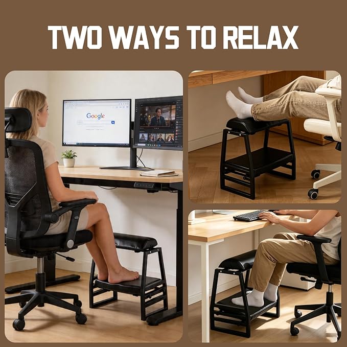 Reposapiés Ajustable Doble Escalón para Escritorio, Soporte Ergonómico miniatura 3