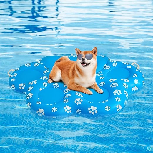 Dog Pool Float Inflatable Raft - Large Ride On Pool Raft Swimming Pool Lake Water Games Floating Raft for Dogs Kids Adults