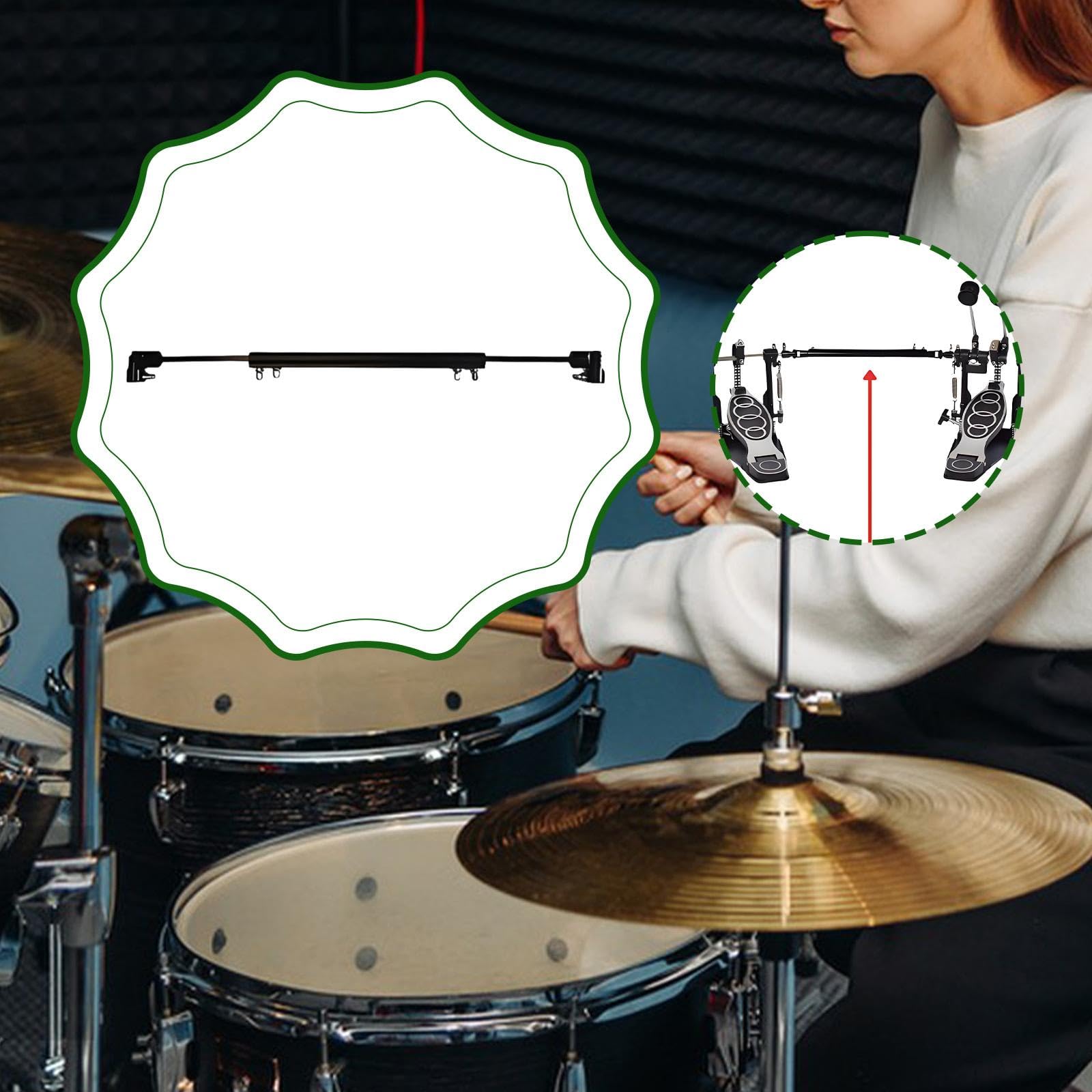 Bielle de Raccord Pédale Grosse Caisse Double Chaîne Tige de Connexion Double Batterie Pièce Percussion Instrument Musicien Liaison Transmission Cam A, Noir