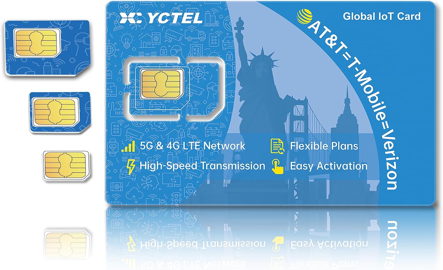 Data Only SIM Card, 5G/4G LTE 1GB Trial, SIM Card for Mifi Router, Mobile Hotspot, Portable WiFi Device, Tablet, Laptop, Mobile Phone, 3-in-1 SIM Card & No Contract | USA Wide Coverage