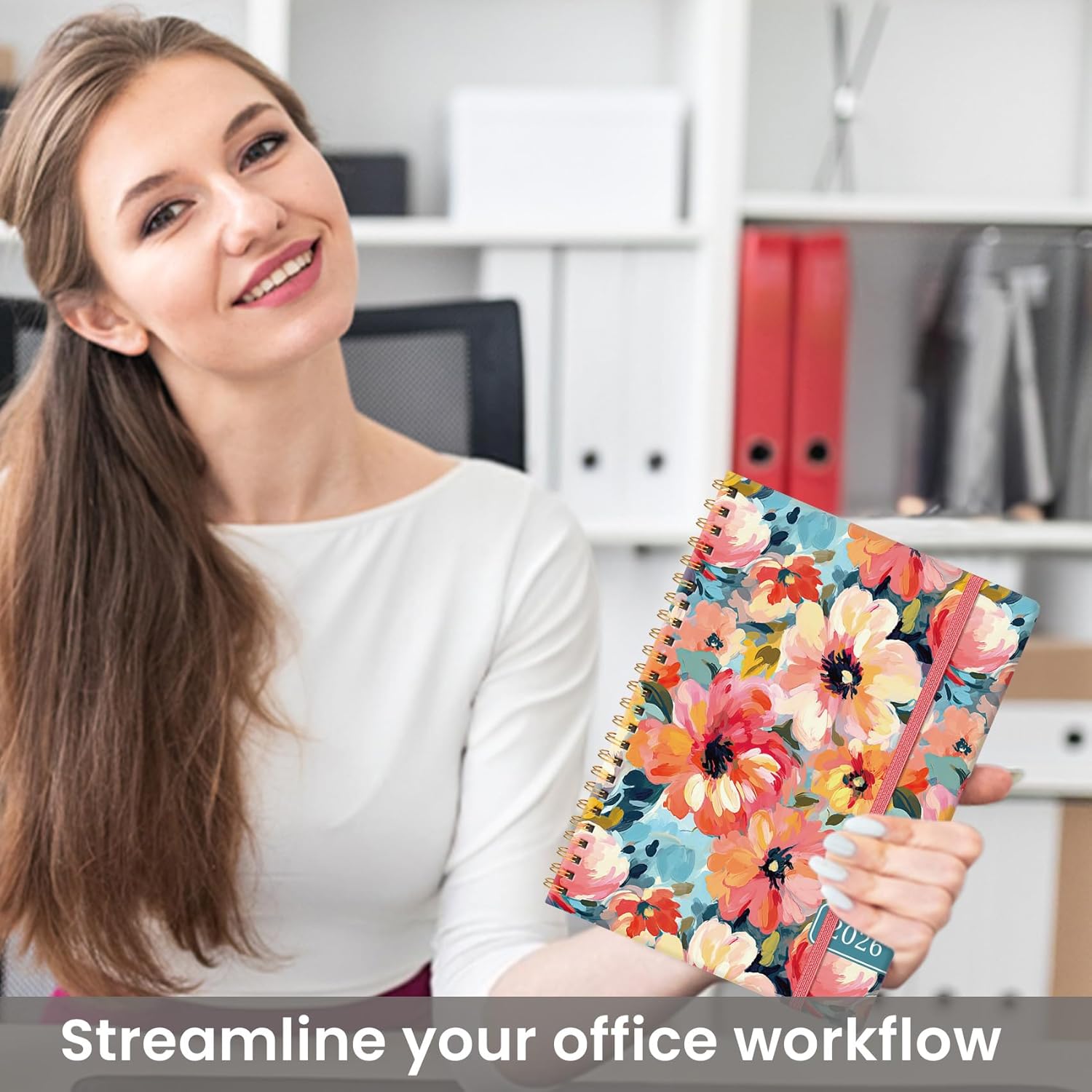 2026 Planner, Weekly and Monthly Calendar Planner for Women, Jan 2026 - Dec 2026, Hardcover Planning Agenda book with Tabs, Spiral Bound, Inner Pocket, Perfect for School Office Supplies, 6.3 x 8.5 - Pastel Garden