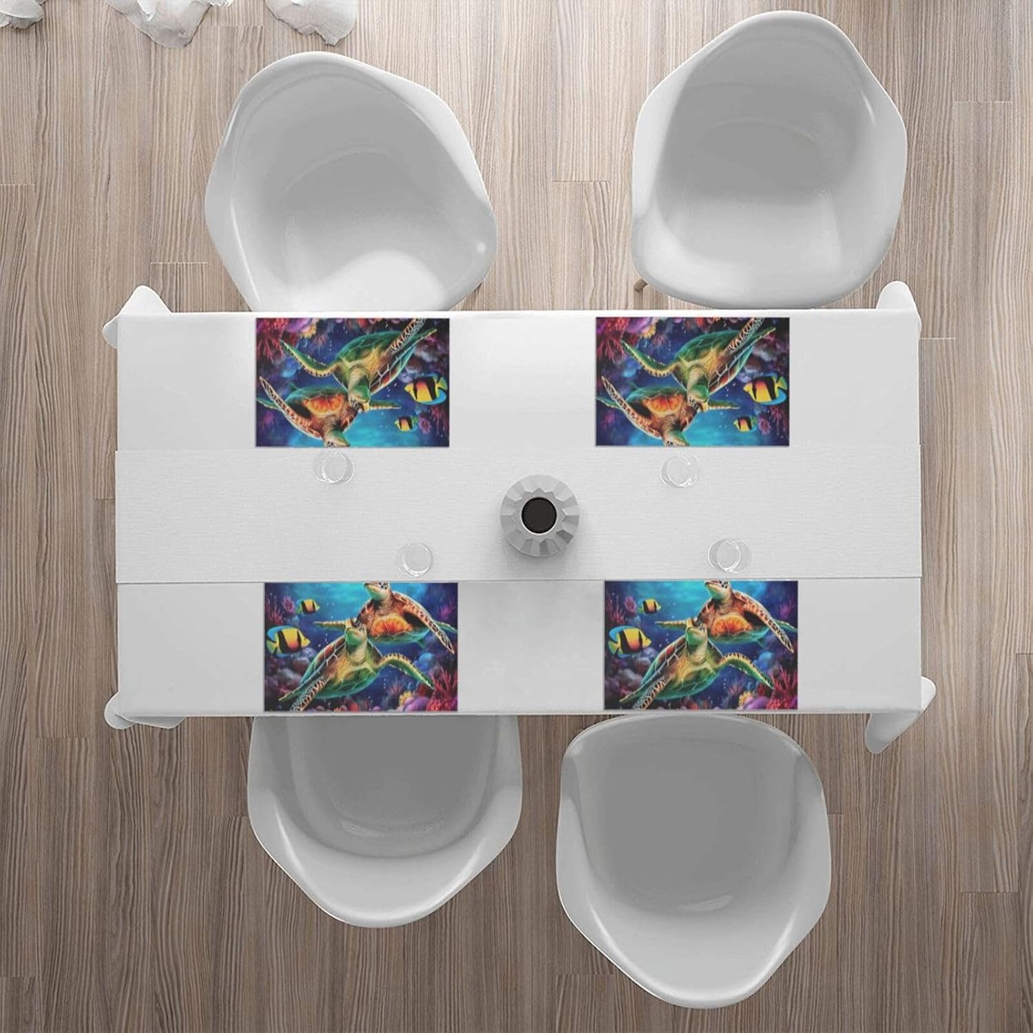 Sea Turtles Diamond Painting Table Placemats Set of 4, 12x18 Inch Placemats for Holiday Banquet Kitchen Table Decor,Machine Washable