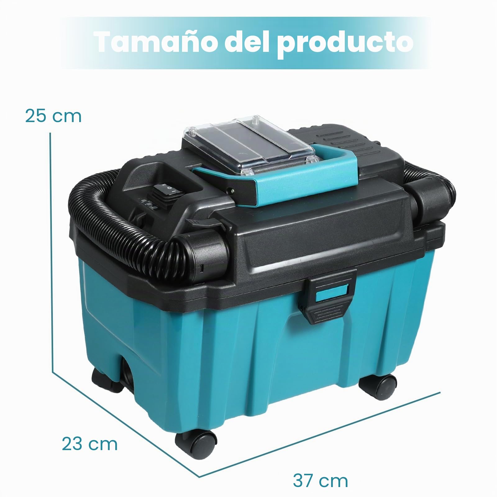 Aspiradora inalámbrica para batería Makita de 18 V, 15 Kpa con filtro HEPA, depósito de 10 litros, manguera de 2 m, boquilla para juntas/cepillos, sin escobillas, para casa coche y taller (no batería)