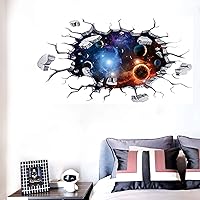 Vista 7 de Calcomanías de pared 3D con cielo azul y nubes blancas, decoración de techo para el hogar, cocina, habitación, sala de estar, despegar y pegar