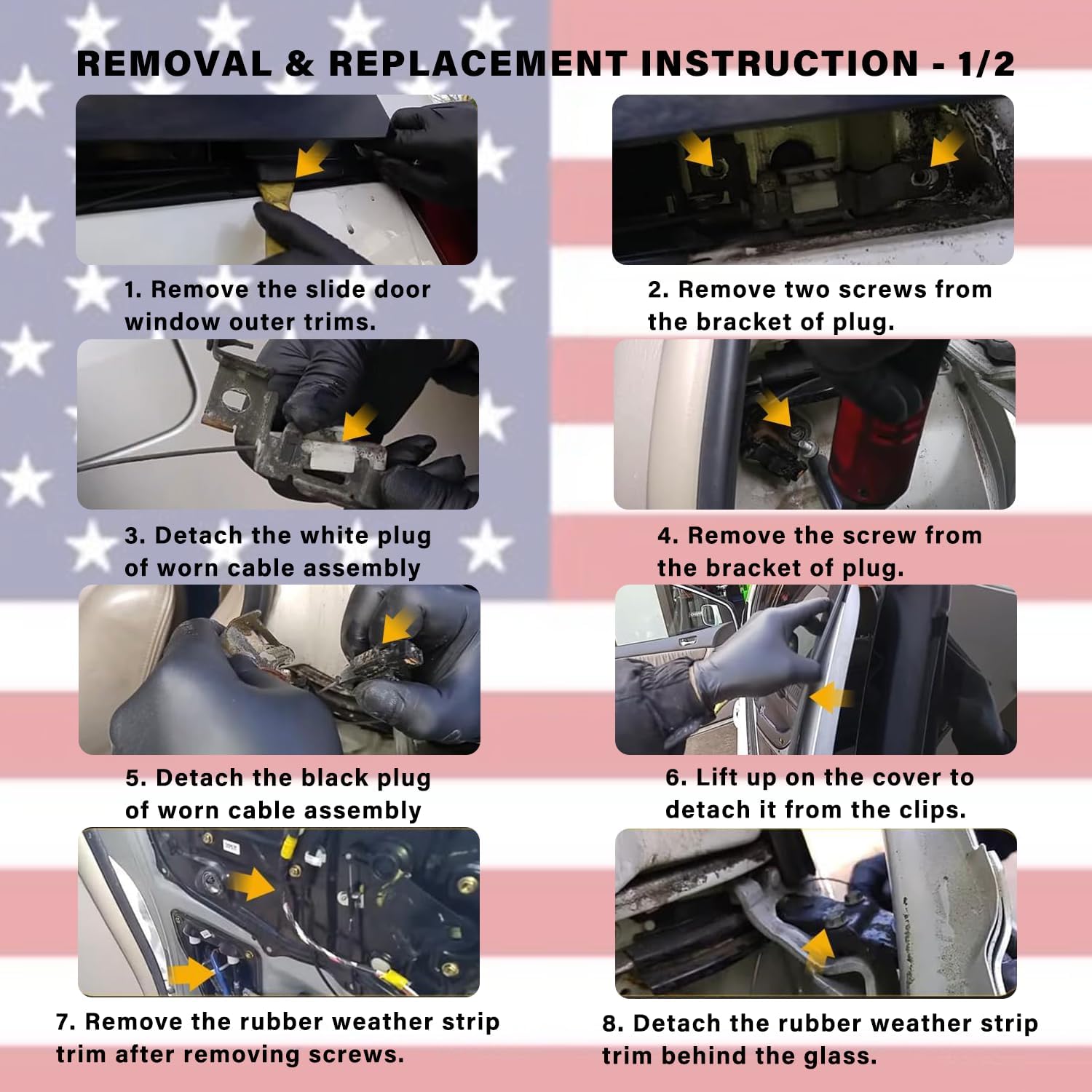 Power Sliding Door Cable Kit Rear Right Compatible with 2004-2010 Sienna Right Side Motor Clutch Assembly Replacement 85620-08042