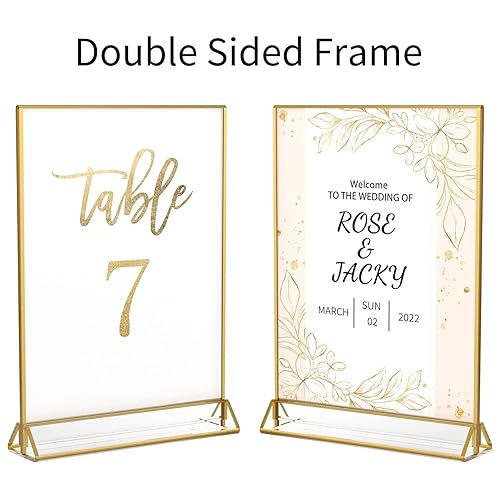 Miniatura 18 de NIUBEE - Juego de 6 soportes para letreros con marco dorado