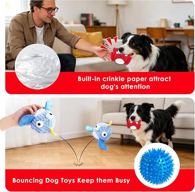 Juguete Squeak para Perros Mordedores, Sin Relleno, Pelota Interactiva miniatura 5