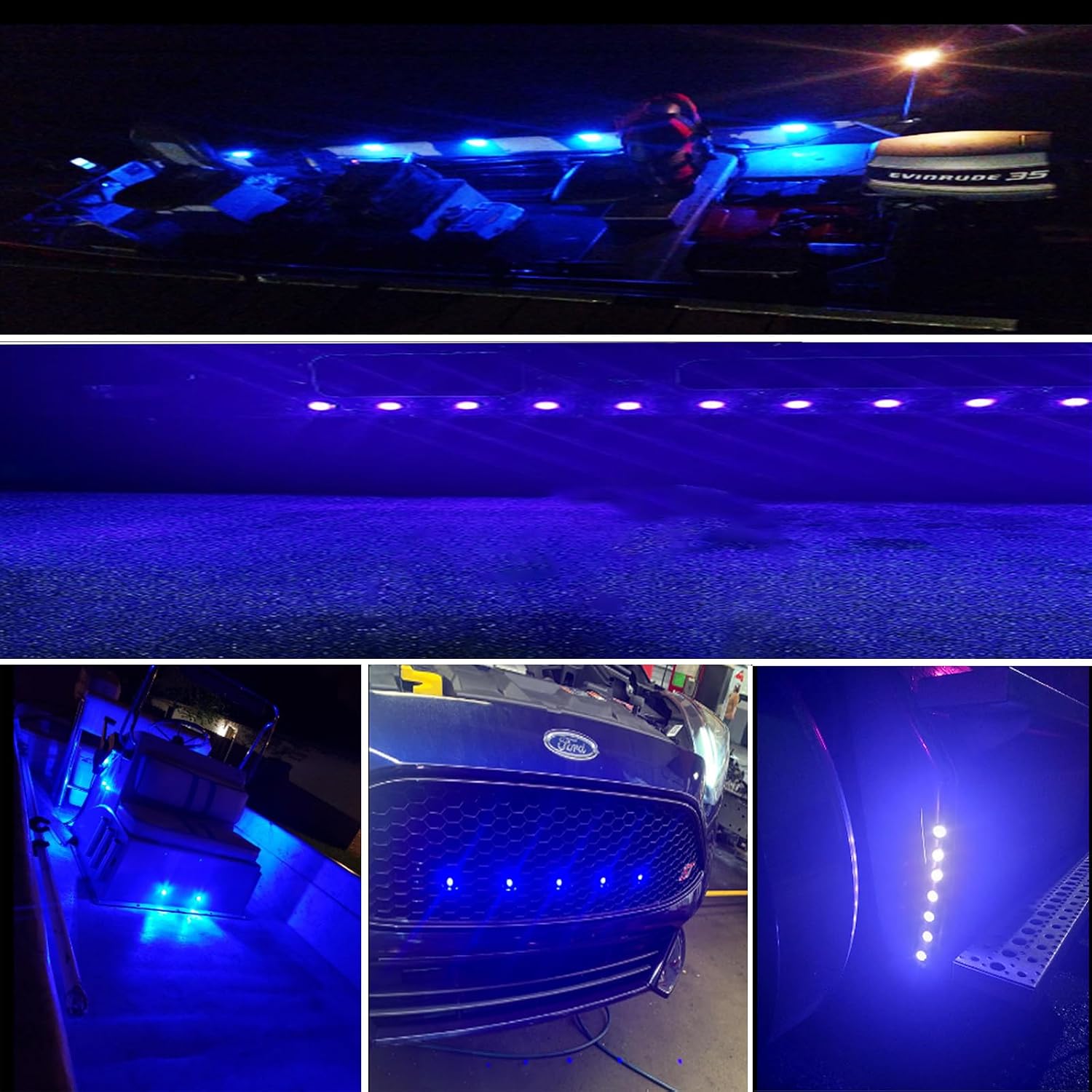 10pcs 3/4'' LED Side Marker Lights Blue,Waterproof Bullet Rear Clearance Indicators Lights for Trailer Truck Car Pickup ATV Caravan
