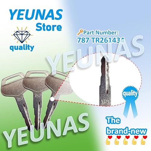 Miniatura 2 de 787 TR261434 - Llaves de encendido de repuesto para excavadora Komatsu #787, cargador de excavadora Kalmar Dressta Sakai modelos 2019 (paquete de 3)