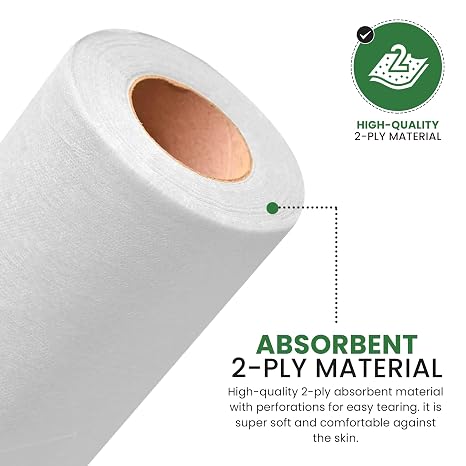 White Couch Roll 20 Inch x 40m 2 Ply Massage Table Bed Roll 12 Pack